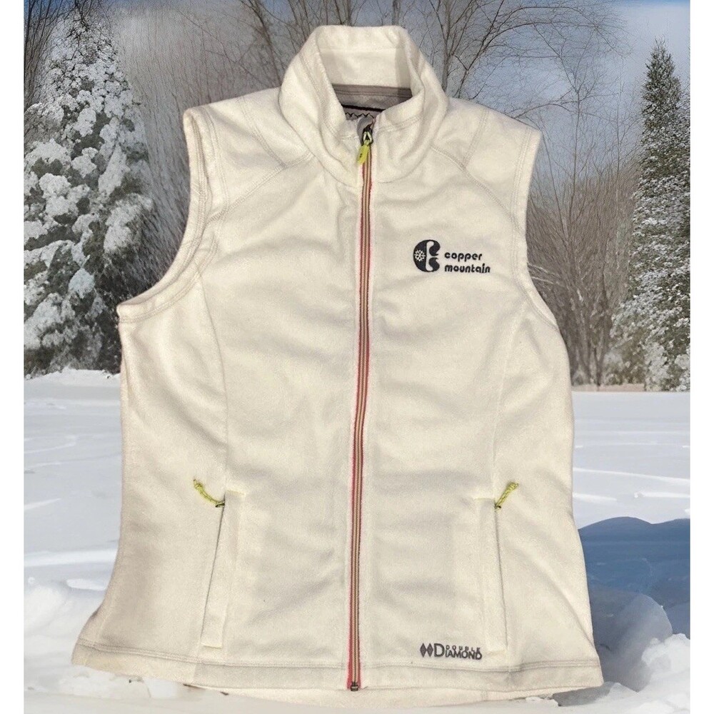 NWT Double Diamond Vest Copper Mountain Women M White Morgan Ski Gorpcore